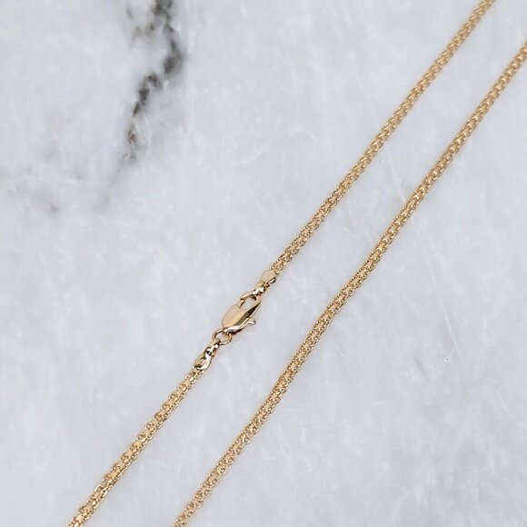 Rose Gold Plated Brass Chain Necklace - Elegant 23.6 Inch Design, XPNL0003 - Picture 5 of 9